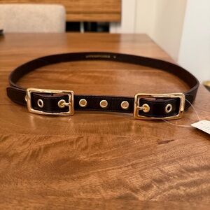 Anthropologie Double Buckle Leather Belt
